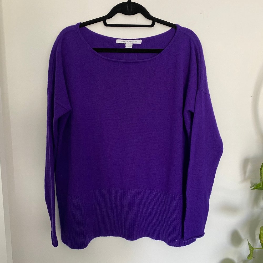 DVF | Purple Wool & Cashmere Lightweight Sweater